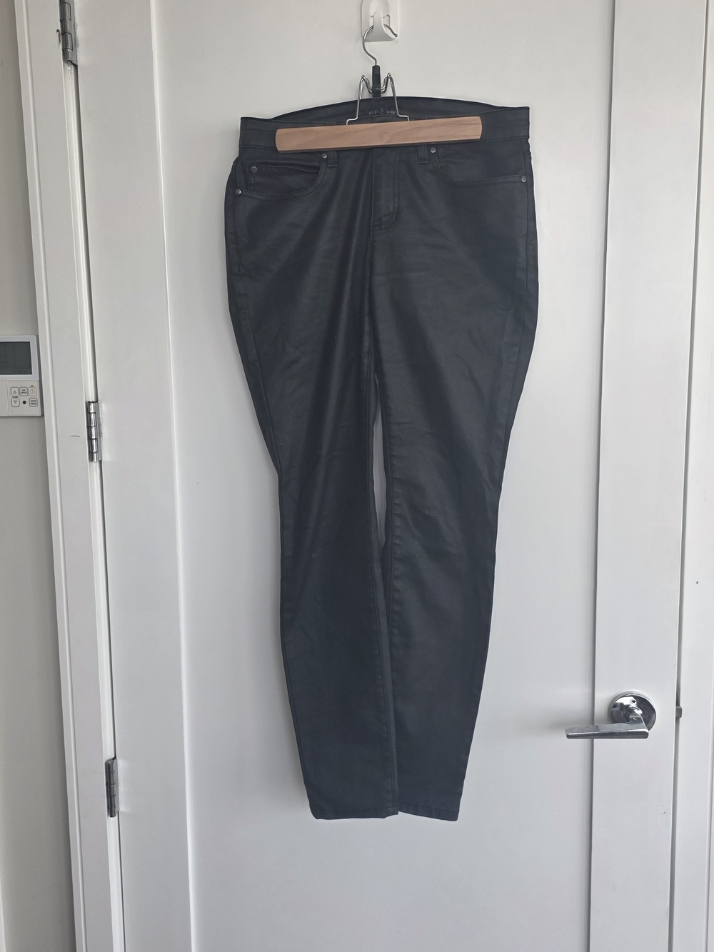 Eileen Fisher Black Coated Jeans